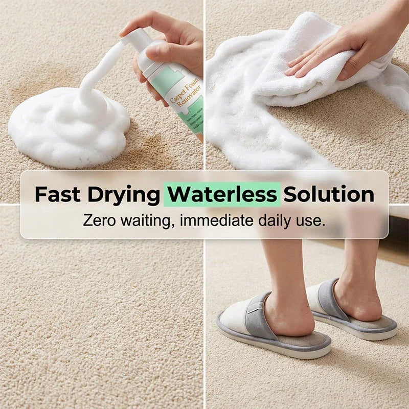 Waterless Carpet Cleaning Foam with Towel — 1 Bottle