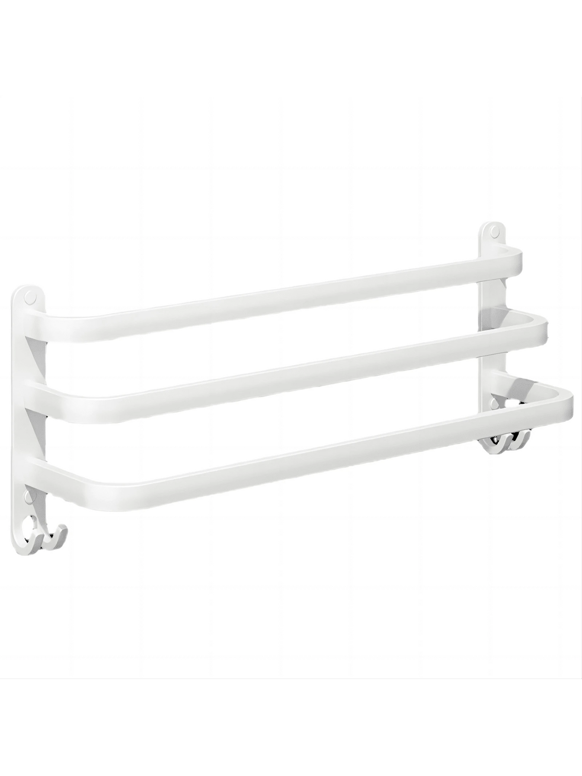 White Hanging Rod Without Drilling, Suitable For Single/Double/Triple Rods, Ideal For Bathrooms, Toilets, And Washrooms. It Features A Wall-Mounted Storage Rack That's Easy To Install And Maintain. image 5
