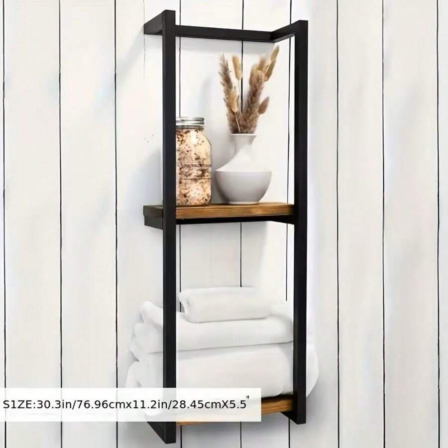 Towel Racks For Bathroom, 2 Tier Wall-Mounted Towel Rack, Home Decor Shelf, Space-Saving Organizer Rack For Household, Bathroom, And Bedroom. image 4