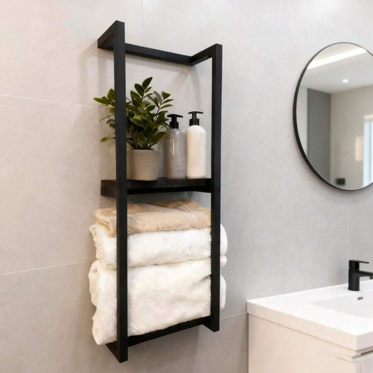 Towel Racks For Bathroom, 2 Tier Wall-Mounted Towel Rack, Home Decor Shelf, Space-Saving Organizer Rack For Household, Bathroom, And Bedroom. image 1
