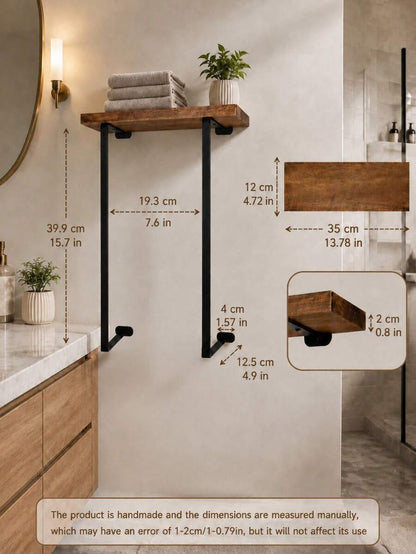 1pc Vintage Style Towel Rack, Wall-Mounted Bathroom Towel Storage Rack, Wall-Mounted Towel Rack, Bathroom Storage Rack, Suitable For Towels, Towels, Green Plants, Aromatherapy, Toiletries Storage, Bathroom, Kitchen, Living Room, Home Decor image 2