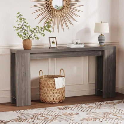 70.9 Inch Console Tables For Living Room, Farmhouse Long Narrow Entryway Table For Entrance, Hallway, Foyer - Rustic Wooden Rectangular Simple Home Furniture - Easy Assembly image 2