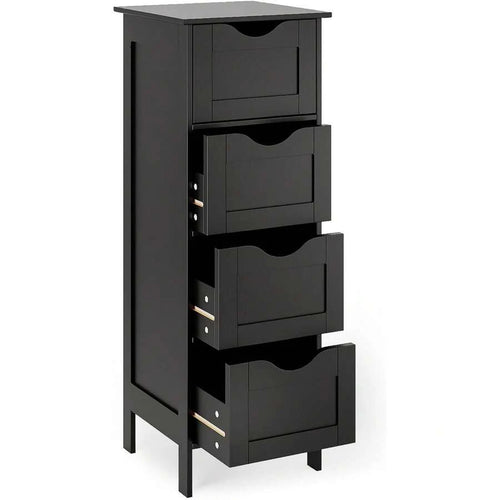 4-Drawer Wooden Freestanding Storage Unit, Small Side Organizer