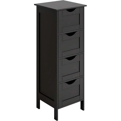 4-Drawer Wooden Freestanding Storage Unit, Small Side Organizer