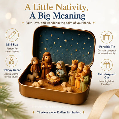 Mini Nativity Scene in a Keepsake Tin