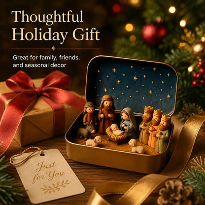 Mini Nativity Scene in a Keepsake Tin