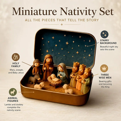 Mini Nativity Scene in a Keepsake Tin