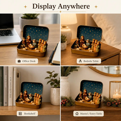 Mini Nativity Scene in a Keepsake Tin