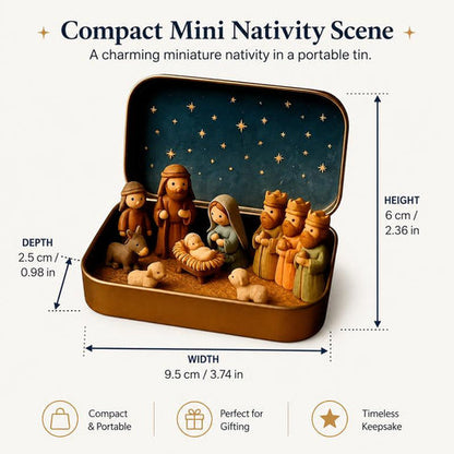 Mini Nativity Scene in a Keepsake Tin