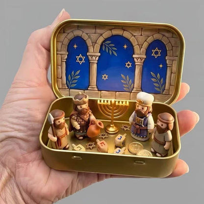 Mini Nativity Scene in a Keepsake Tin
