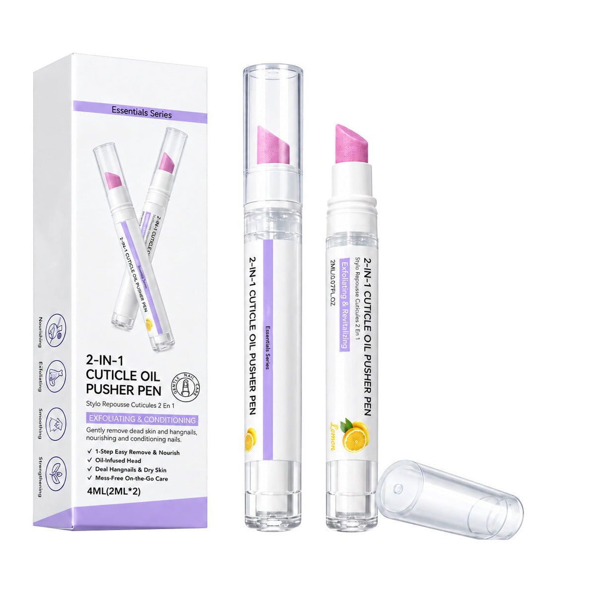 [Lemon] 2-in-1 cuticle oil pusher pen — source product image
