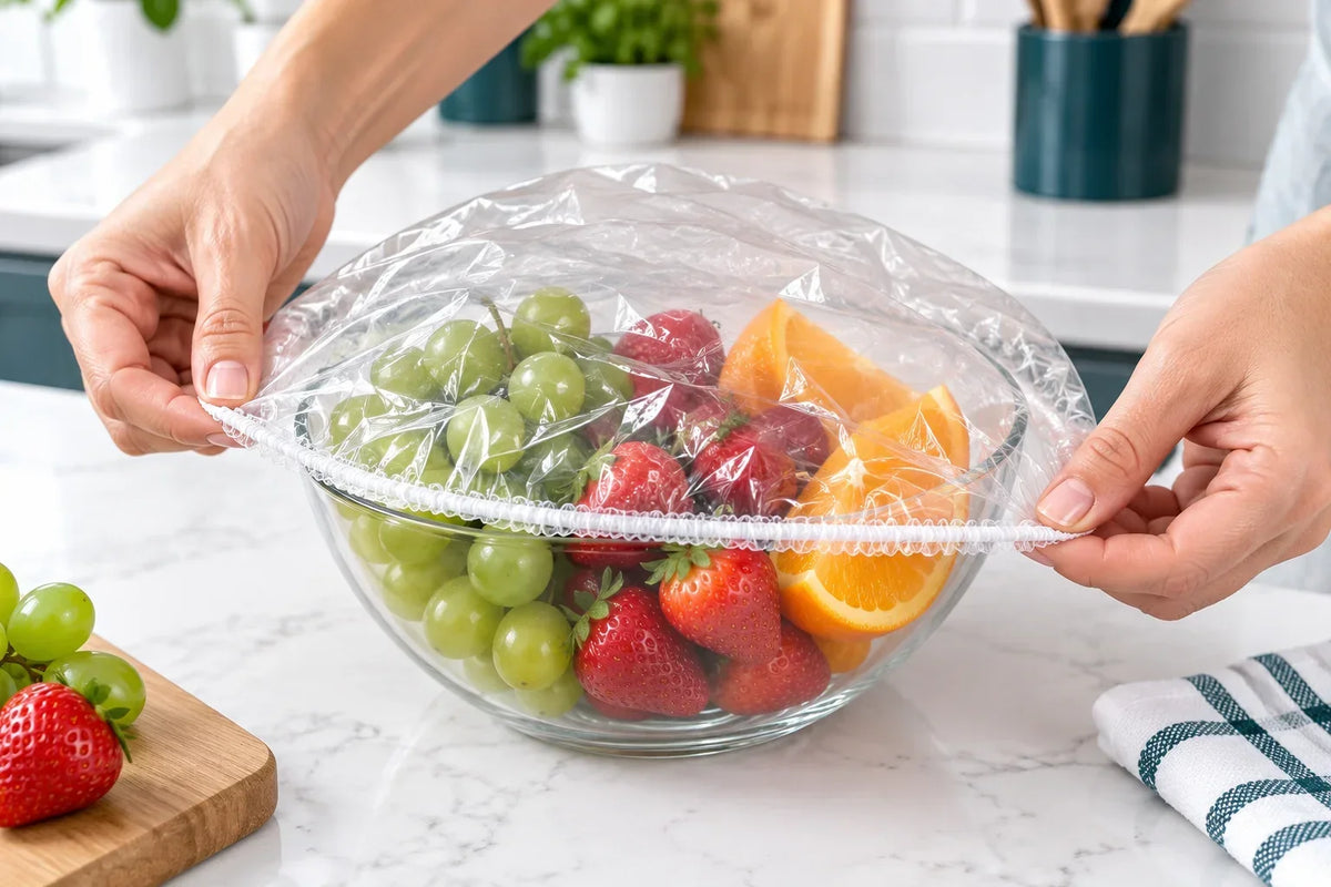 PLOLLI Disposable Stretch Food Covers — 200 Pack