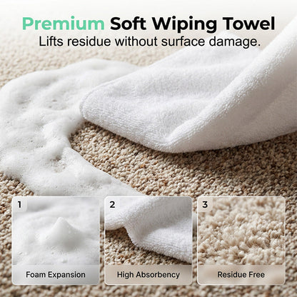 Waterless Carpet Cleaning Foam with Towel — 1 Bottle